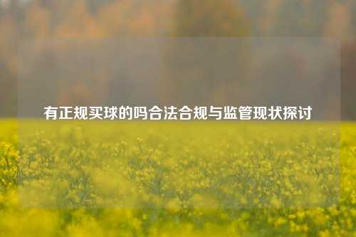 有正规买球的吗合法合规与监管现状探讨