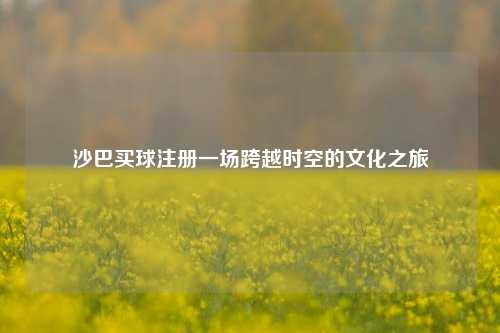 沙巴买球注册一场跨越时空的文化之旅