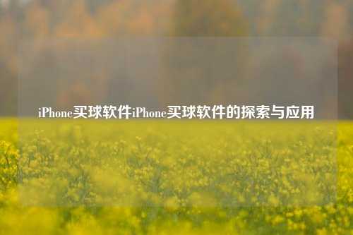 iPhone买球软件iPhone买球软件的探索与应用