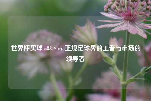 世界杯买球as83丶me正规足球界的王者与市场的领导者